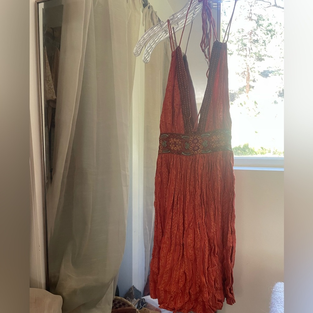 Free people orange mini dress